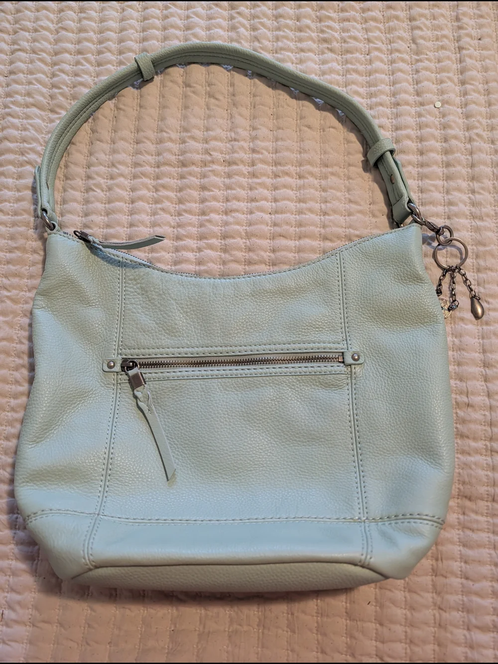 The Sak Pale Mint Leather Hobo Shoulder Bag